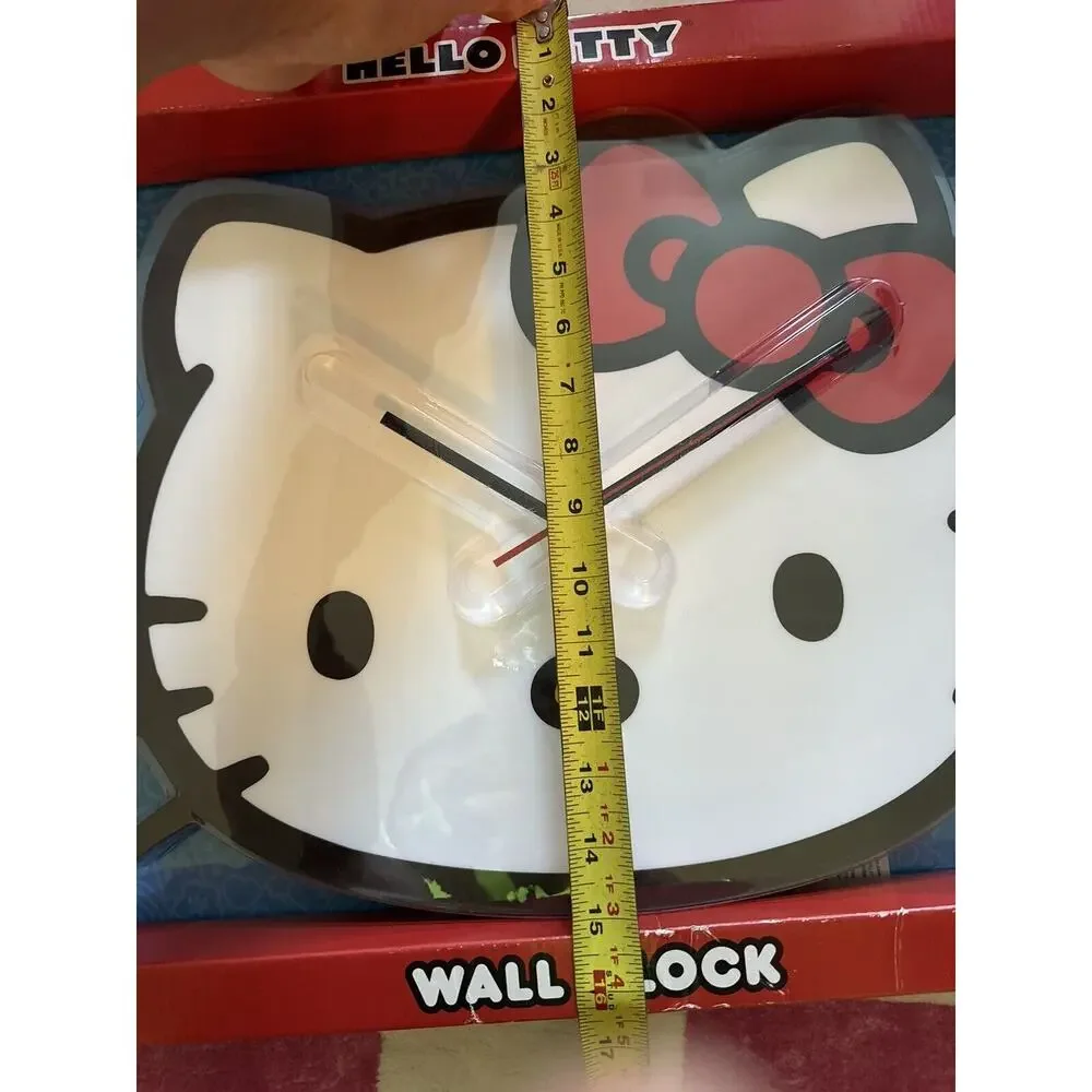 Sanrio Hello Kitty Wall Clock Large Brand New White Red Analog Display - Picture 5 of 6